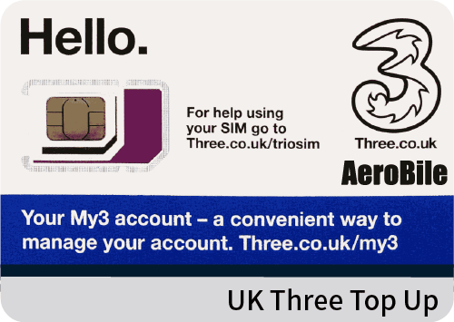 UK Three Top-Up £15/£20/£35